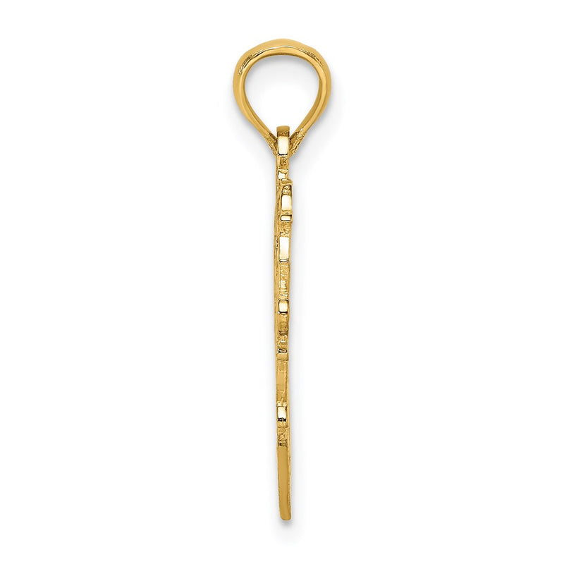 14K Yellow Gold #1 Script Grandma In Heart Charm