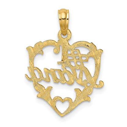 14K Yellow Gold #1 Nana In Heart Charm