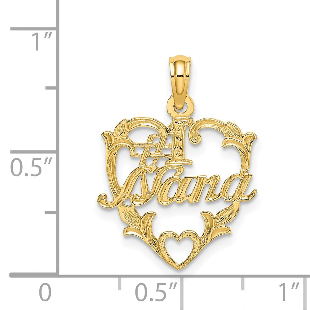 14K Yellow Gold #1 Nana In Heart Charm