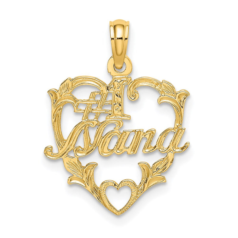 14K Yellow Gold #1 Nana In Heart Charm