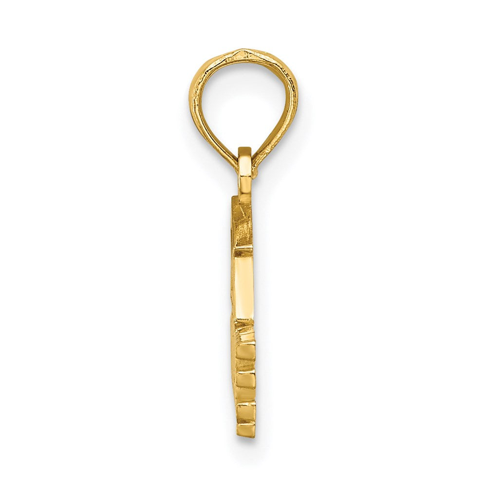 14K Yellow Gold Polished Graduate Under Cap Charm