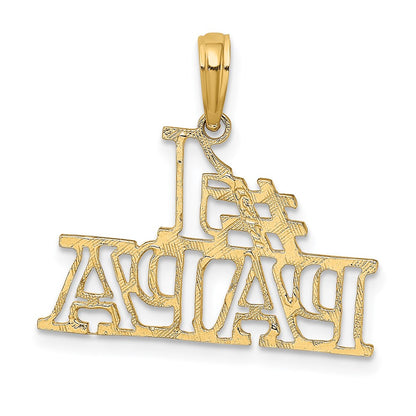 14K Yellow Gold #1 Papa Cut-Out Charm
