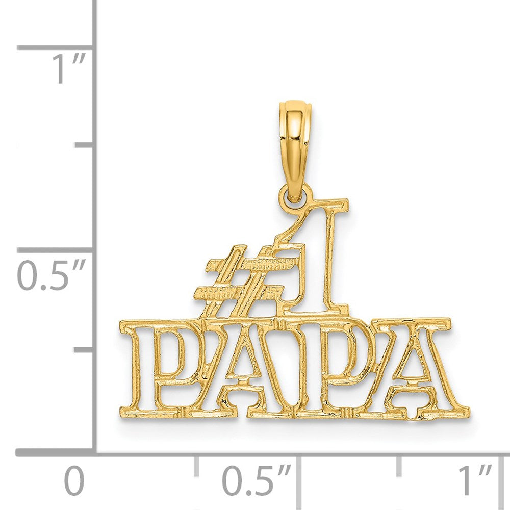 14K Yellow Gold #1 Papa Cut-Out Charm