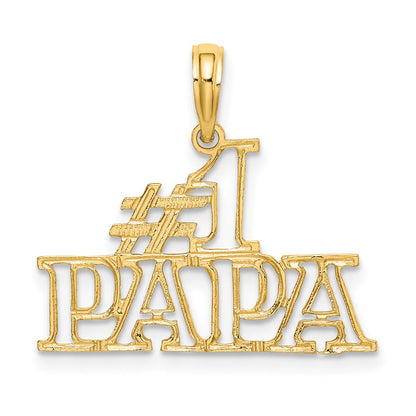 14K Yellow Gold #1 Papa Cut-Out Charm