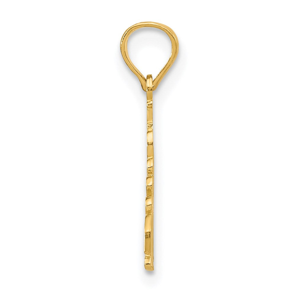 14K Yellow Gold Polished I Heart Lake Tahoe Charm