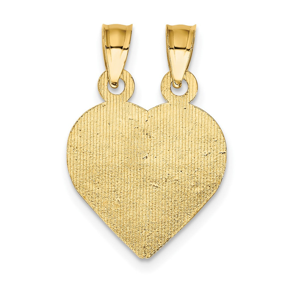 14K Yellow Gold Boy/Girl Friend Break-Apart Heart Charm