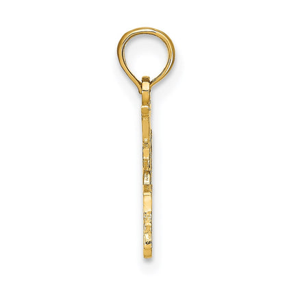 14K Yellow Gold 15 In Cut-Out Heart Charm