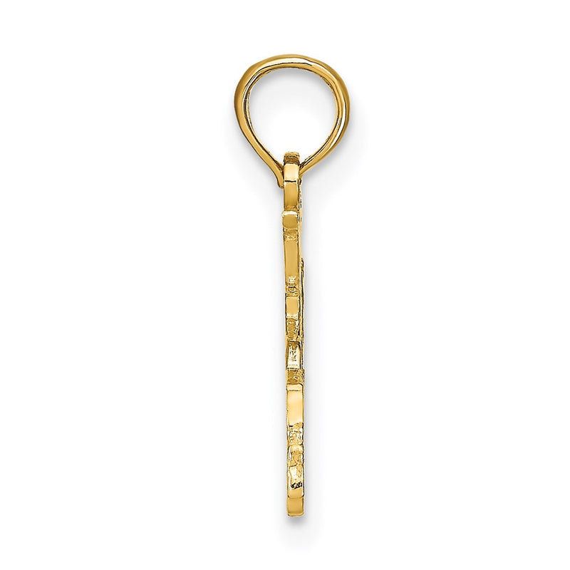 14K Yellow Gold 15 In Cut-Out Heart Charm