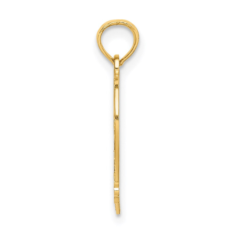 14K Yellow Gold Quince Anos 15 In Heart Charm