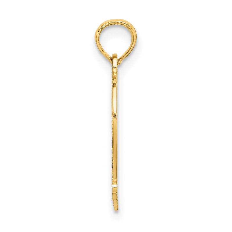 14K Yellow Gold Quince Anos 15 In Heart Charm