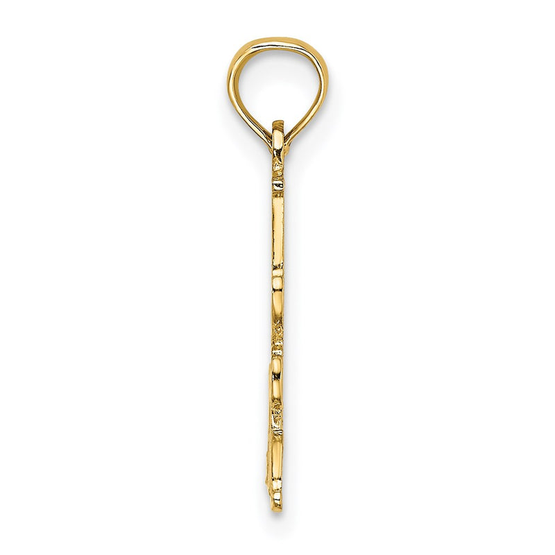 14K Yellow Gold Polished Engraved #1 Step Mom Charm