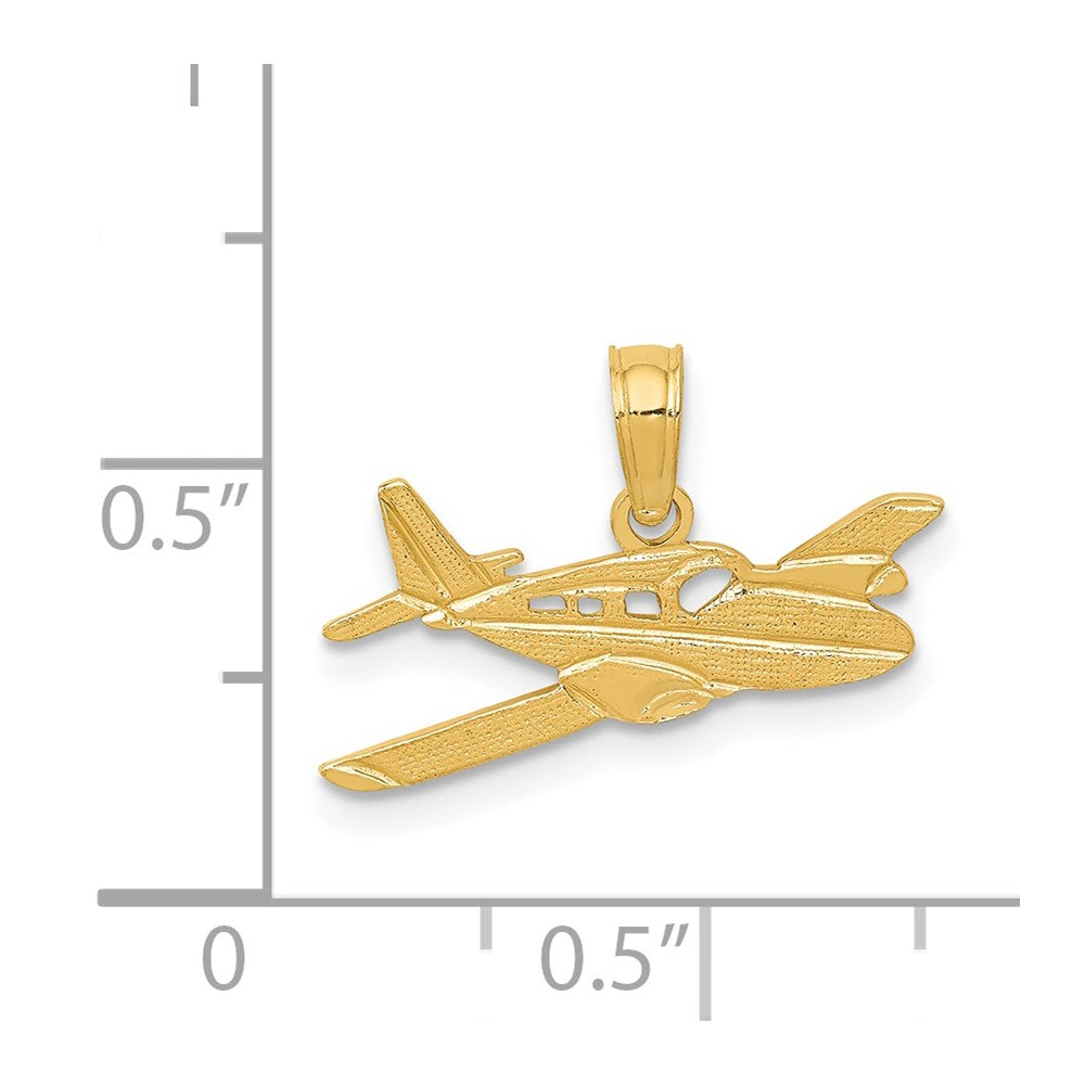 14K Yellow Gold Cessna Plane Pendant