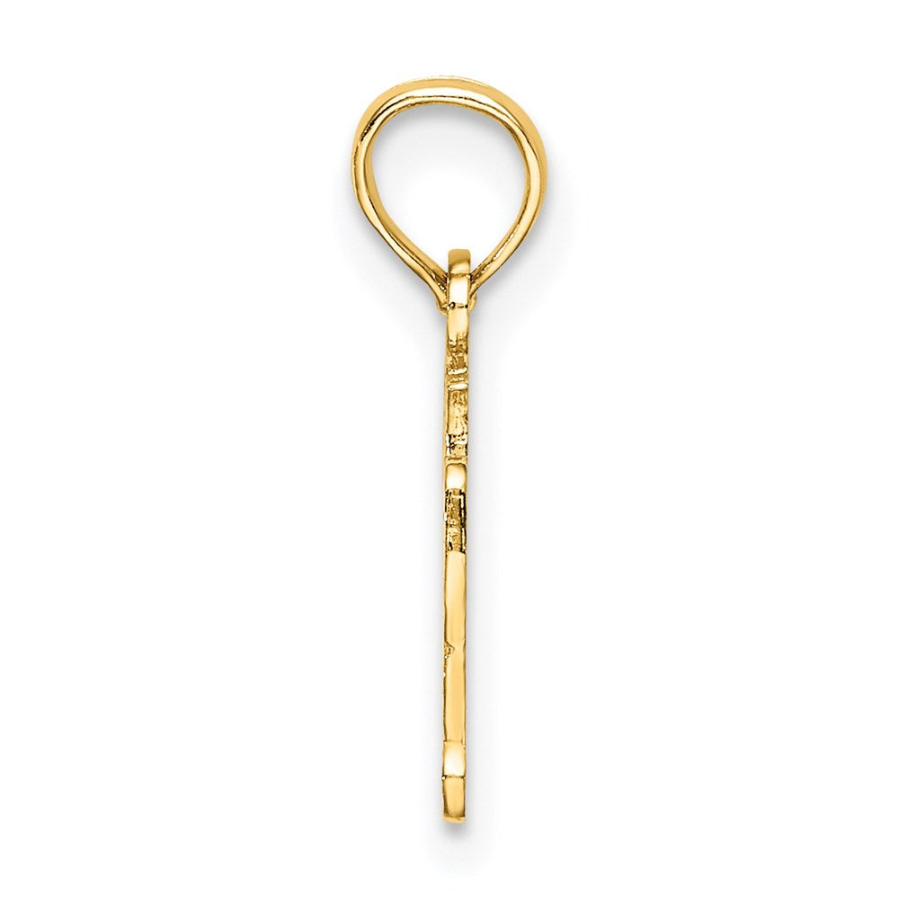 14K Yellow Gold Polished And Engraved Oy Vey Charm