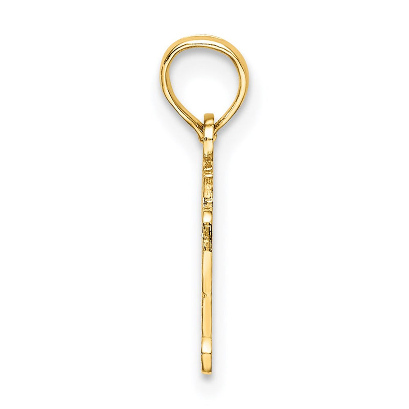 14K Yellow Gold Polished And Engraved Oy Vey Charm