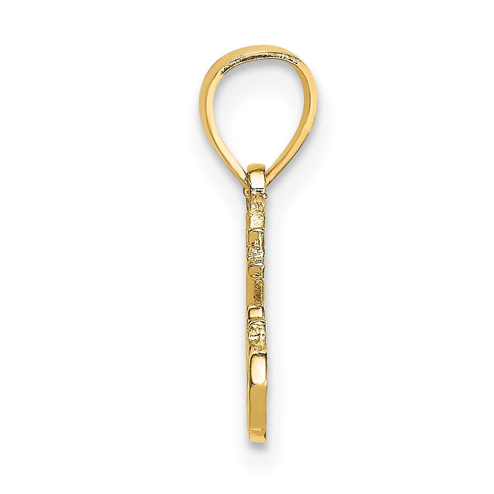 14K Yellow Gold Polished Engraved Hot Chocolate Charm