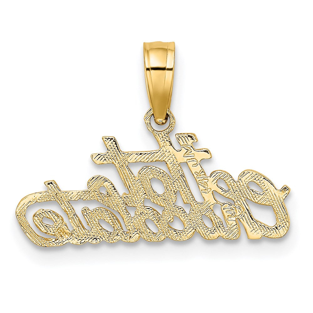 14K Yellow Gold Polished Engraved Hot Chocolate Charm