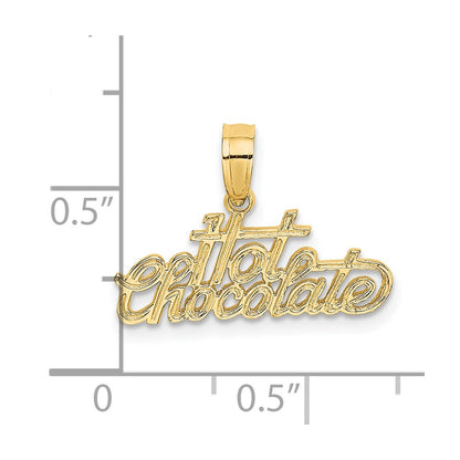 14K Yellow Gold Polished Engraved Hot Chocolate Charm