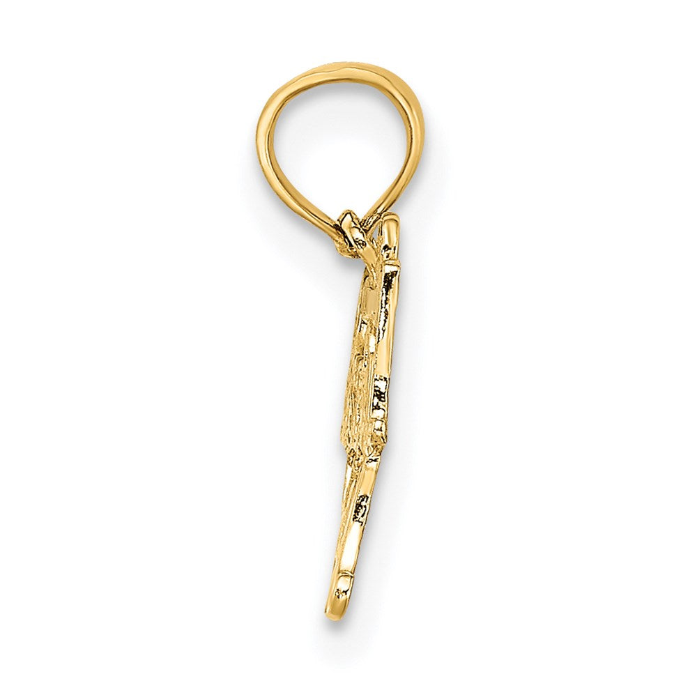 14K Yellow Gold Baseball Mom Charm