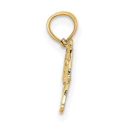 14K Yellow Gold Baseball Mom Charm