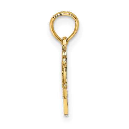 14K Yellow Gold Block And Engraved Great Grandma Charm