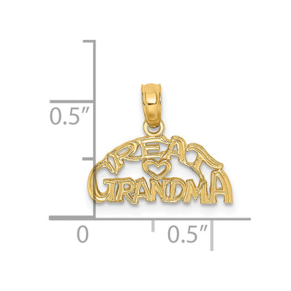 14K Yellow Gold Block And Engraved Great Grandma Charm