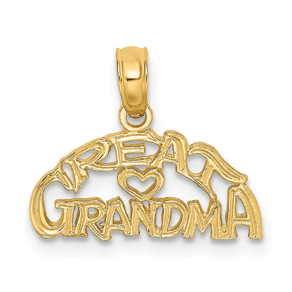 14K Yellow Gold Block And Engraved Great Grandma Charm