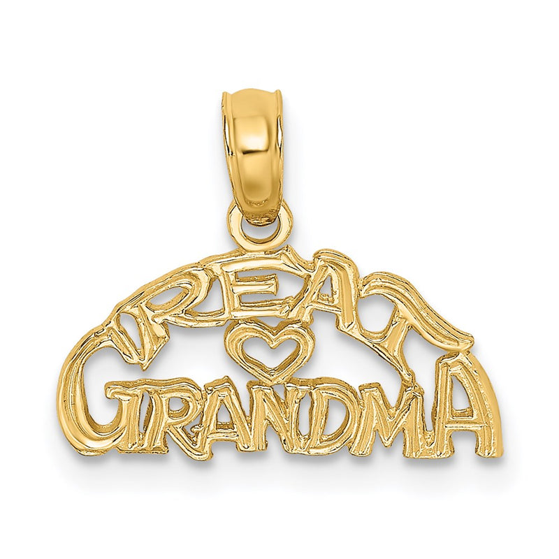 14K Yellow Gold Block And Engraved Great Grandma Charm