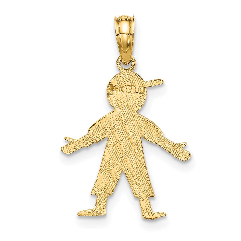 14K Yellow Gold Boy W/ Baseball Cap Charm