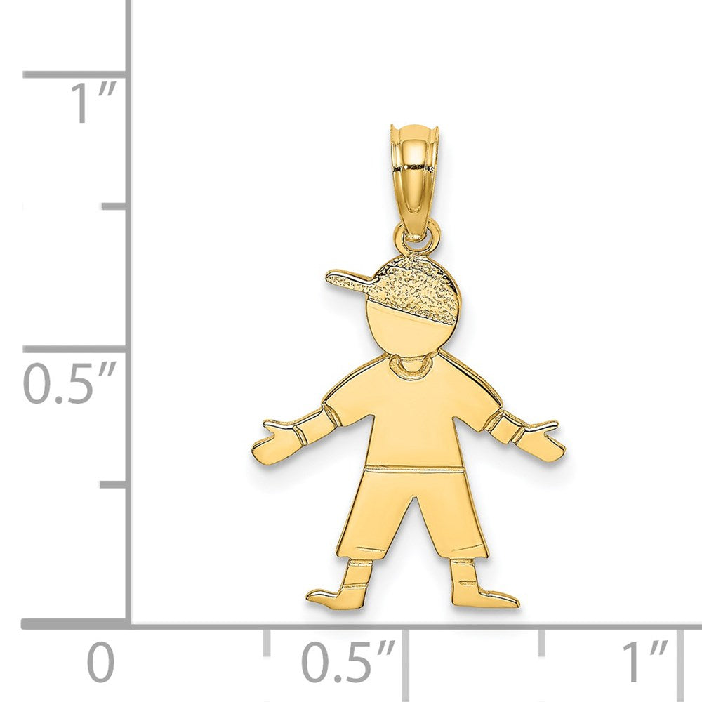 14K Yellow Gold Boy W/ Baseball Cap Charm