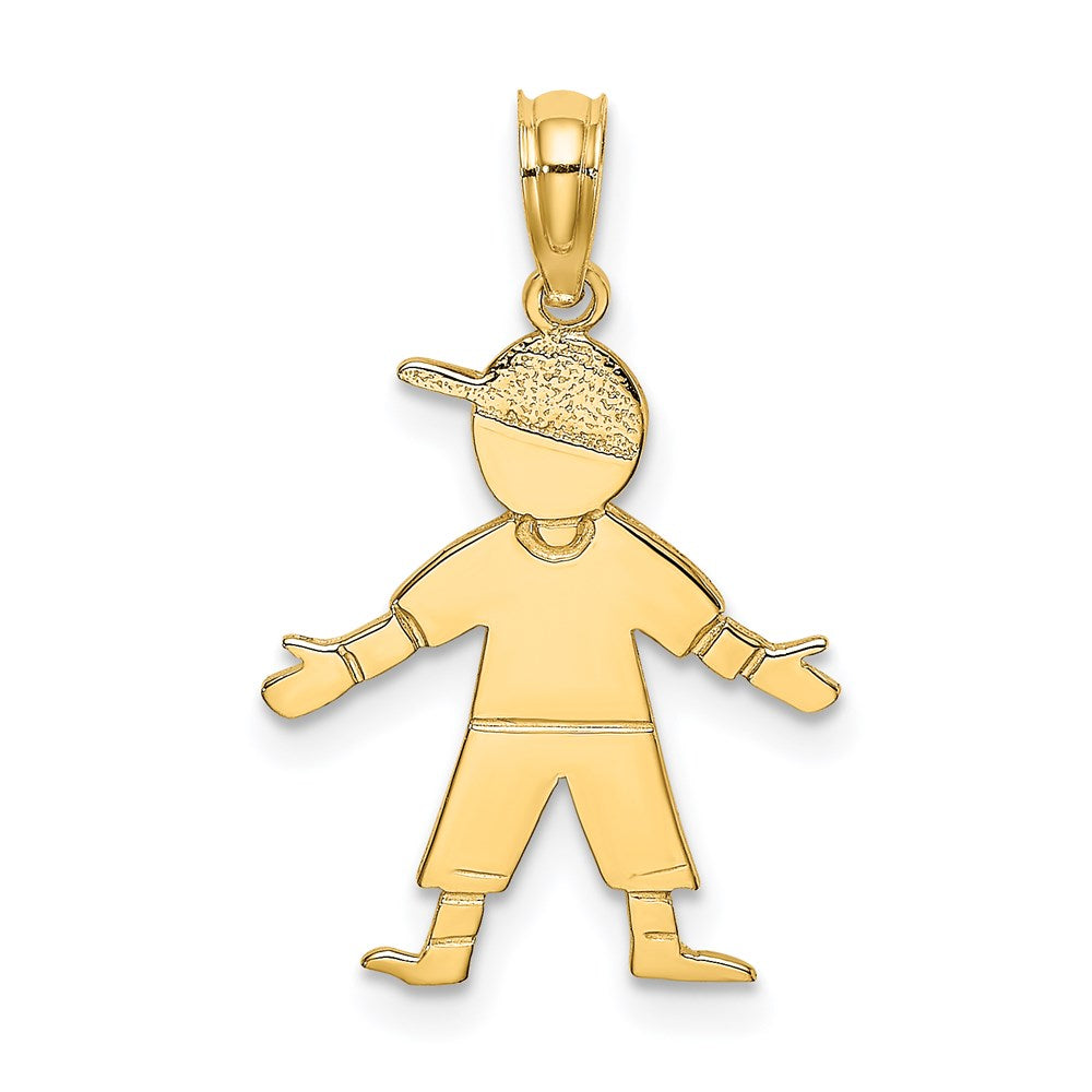 14K Yellow Gold Boy W/ Baseball Cap Charm