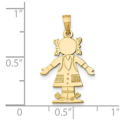 14K Yellow Gold Girl Charm