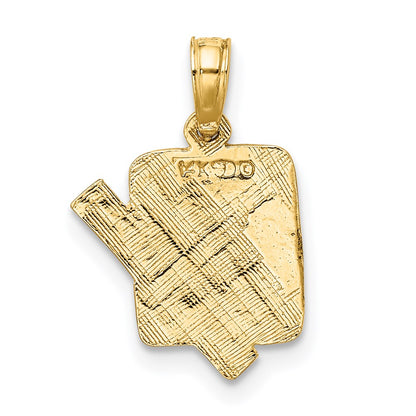 14K Yellow Gold School Book And Ruler Charm