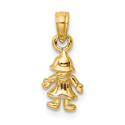 14K Yellow Gold 3-D Mini Doll Charm