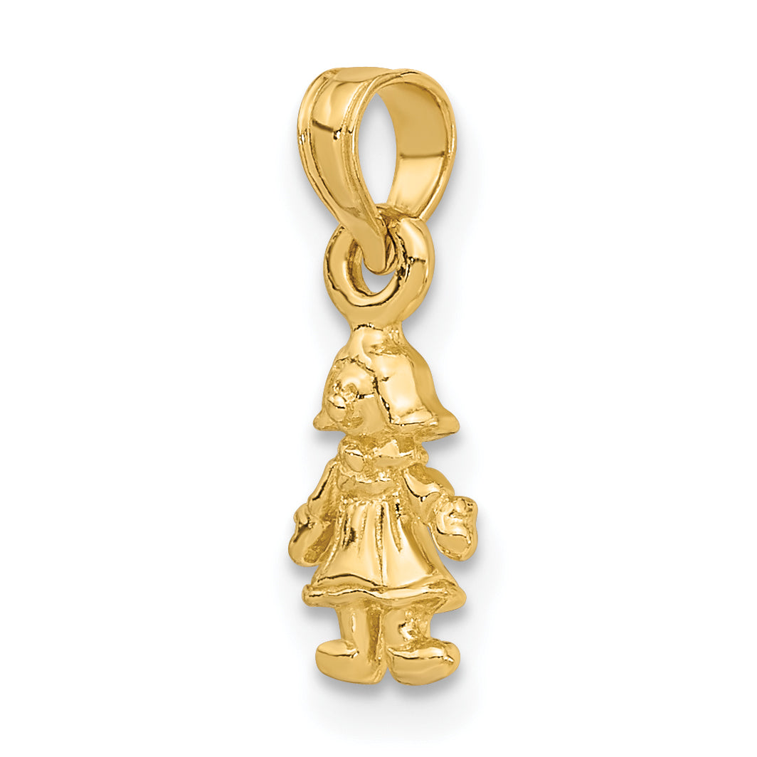 14K Yellow Gold 3-D Mini Doll Charm