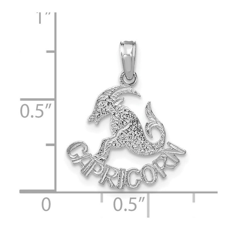 14K White Gold Wg Capricorn Zodiac Charm