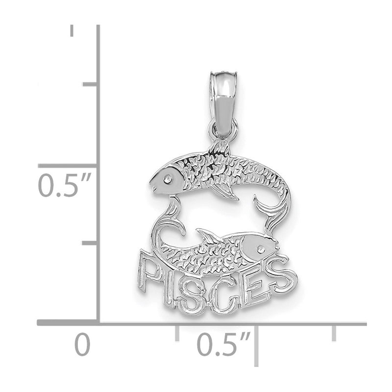 14K White Gold Wg Pisces Zodiac Charm