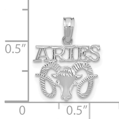 14K White Gold Wg Aries Zodiac Charm