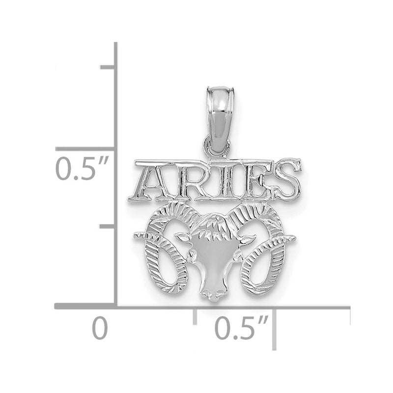 14K White Gold Wg Aries Zodiac Charm
