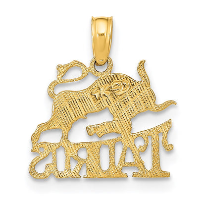 14K Yellow Gold Taurus Zodiac Charm