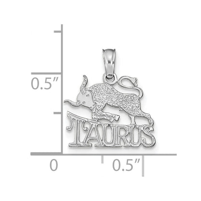 14K White Gold Wg Taurus Zodiac Charm