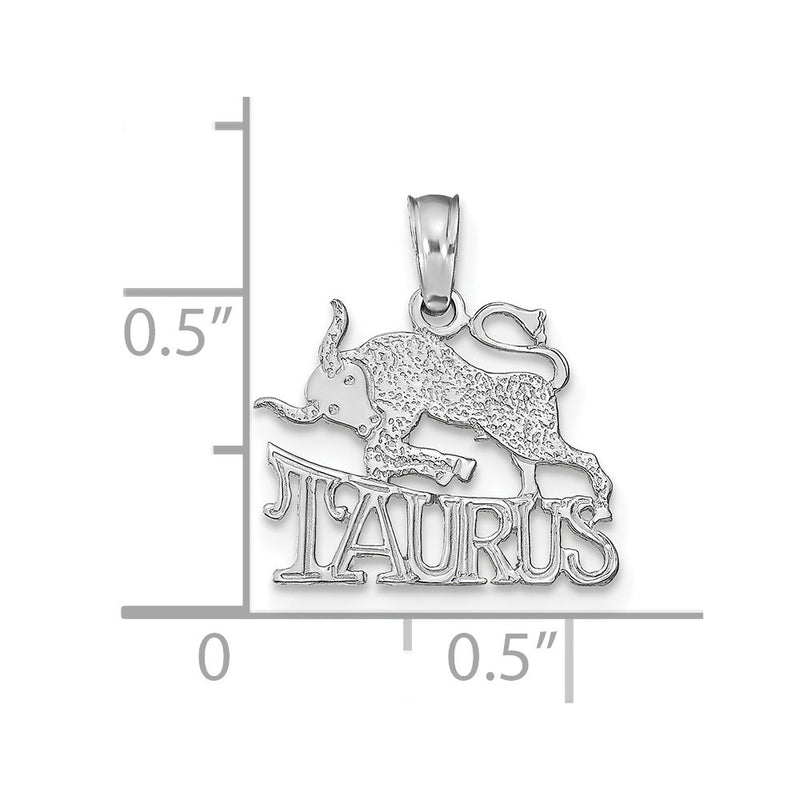 14K White Gold Wg Taurus Zodiac Charm