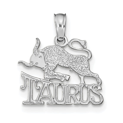 14K White Gold Wg Taurus Zodiac Charm