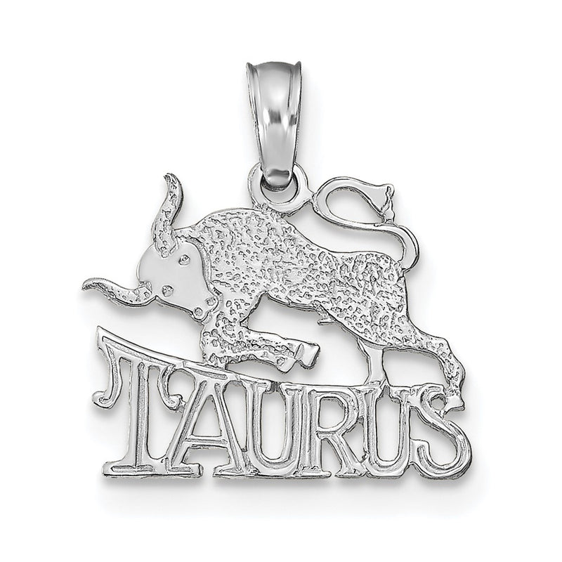 14K White Gold Wg Taurus Zodiac Charm