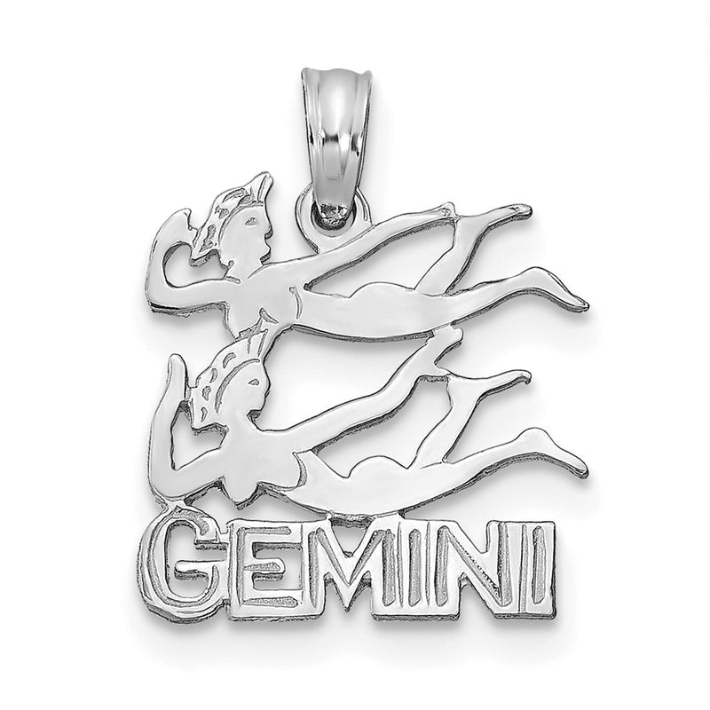 14K White Gold Wg Gemini Zodiac Charm