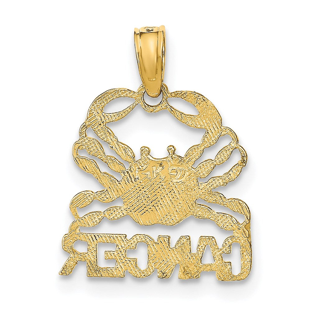 14K Yellow Gold Cancer Zodiac Charm