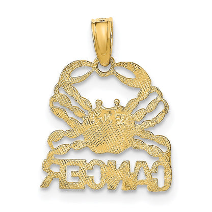 14K Yellow Gold Cancer Zodiac Charm