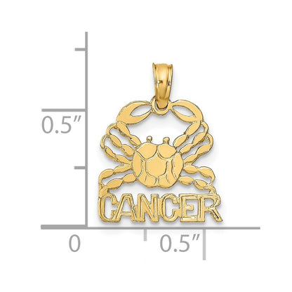 14K Yellow Gold Cancer Zodiac Charm