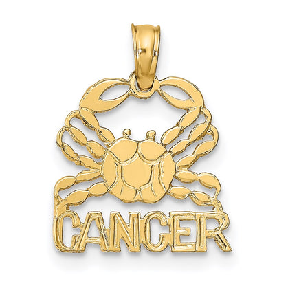 14K Yellow Gold Cancer Zodiac Charm
