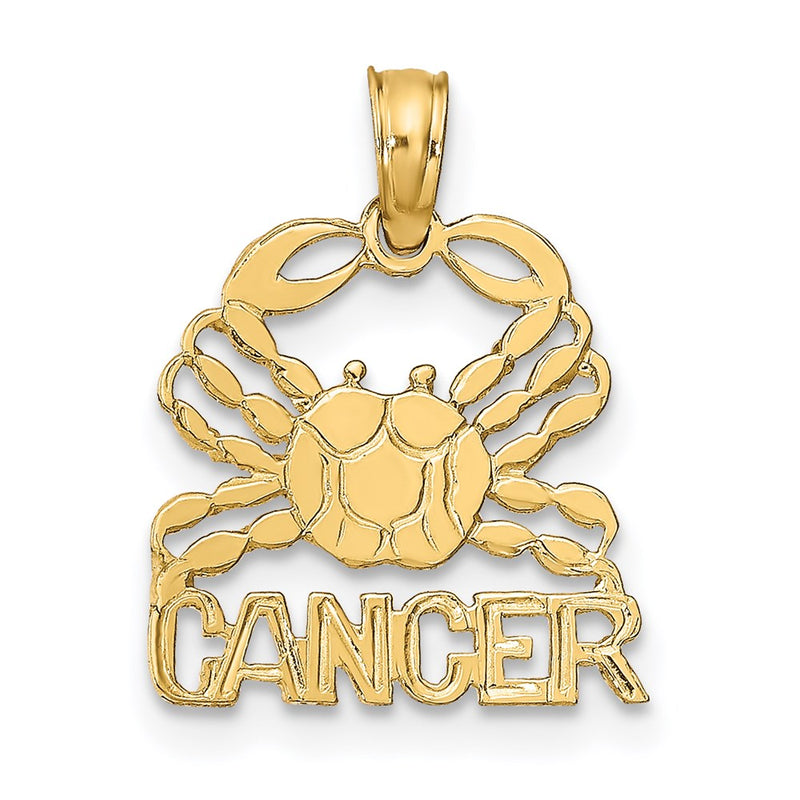 14K Yellow Gold Cancer Zodiac Charm