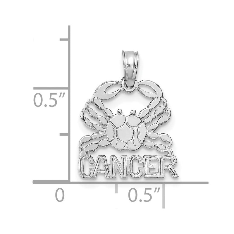 14K White Gold Wg Cancer Zodiac Charm